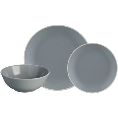 Mason Cash Grey Dinner Set - 12 Piece Classic Stoneware Mason Cash Grey Dinner Set - 12 Piece Classic Stoneware