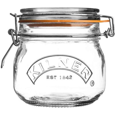 Kilner 102066537 0025.490 Frasco de armazenamento redondo com clipe - Pote de armazenamento Kilner 102066537 0025.490 Frasco de armazenamento redondo com clipe - Pote de armazenamento