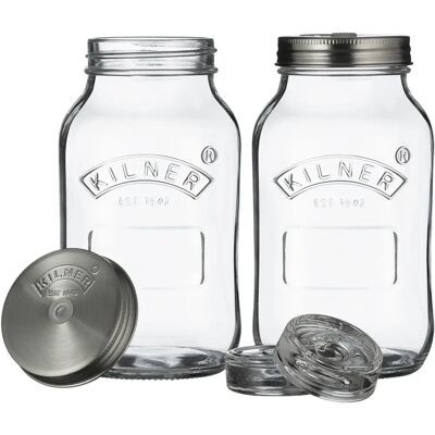 Kilner 65025010 Glas Fermentationsgläser-Set (2 Stück) - Glas Kilner 65025010 Glas Fermentationsgläser-Set (2 Stück) - Glas