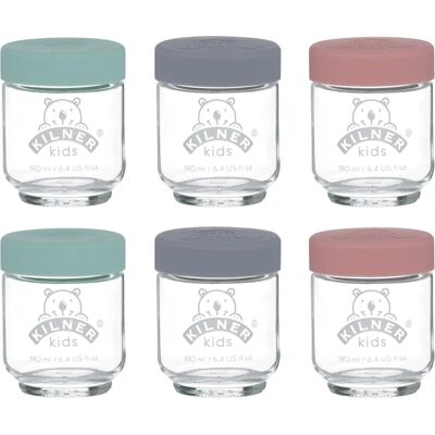 Kilner Kids Gläser Set - 6x 190ml Glas Babynahrung Aufbewahrungsbehälter Kilner Kids Gläser Set - 6x 190ml Glas Babynahrung Aufbewahrungsbehälter