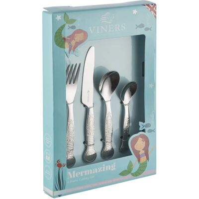 Viners Kids Mermaid 4 Piece Cutlery Set - Giftbox Viners Kids Mermaid 4 Piece Cutlery Set - Giftbox