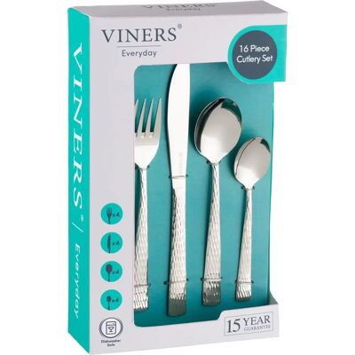 Viners Everyday Glisten 18/0 Stainless Steel Cutlery - 16 Piece Set Viners Everyday Glisten 18/0 Stainless Steel Cutlery - 16 Piece Set