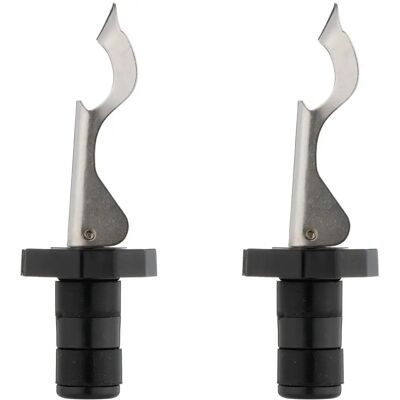 Viners Barware Set da 2 Tappi per Bottiglia a Morsa - Nero/Argento Viners Barware Set da 2 Tappi per Bottiglia a Morsa - Nero/Argento