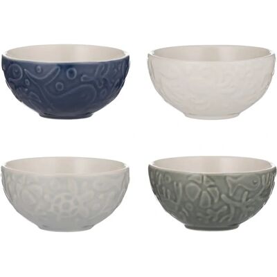Mason Cash Nautical Bols de préparation - Ensemble de 4 - Bleu, Gris, Crème - Publicité Mason Cash Nautical Bols de préparation - Ensemble de 4 - Bleu, Gris, Crème - Publicité