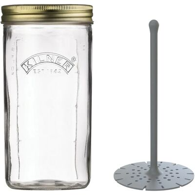 Kilner Gurkenglas mit Heber - 1L - Rund, Metall Kilner Gurkenglas mit Heber - 1L - Rund, Metall