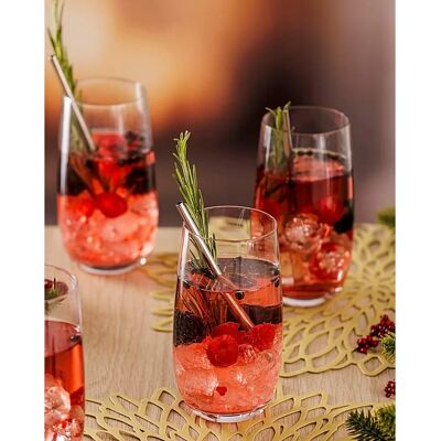 Ravenhead Kings 510ml Lead-Free Crystal Highball Glasses Set of 4 Ravenhead Kings 510ml Lead-Free Crystal Highball Glasses Set of 4