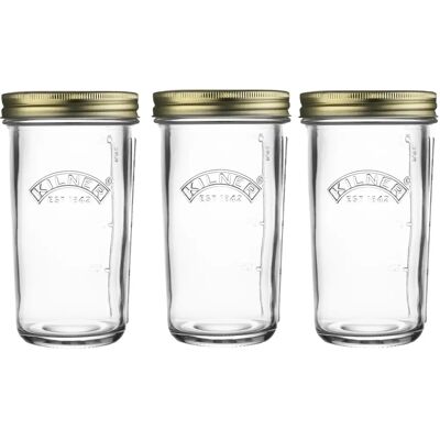 Kilner - 0.5 L Jar Set - 3-Piece - Wide Mouth - Glass Jars Kilner - 0.5 L Jar Set - 3-Piece - Wide Mouth - Glass Jars
