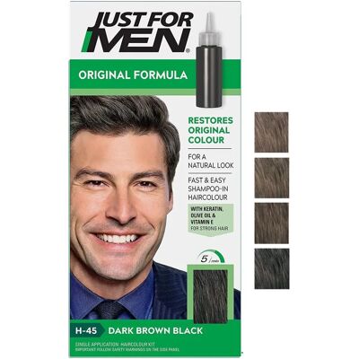 Just For Men Dark Brown Black Hair Dye - 6 Pack - Natural Grey Coverage Just For Men Dark Brown Black Hair Dye - 6 Pack - Natural Grey Coverage
