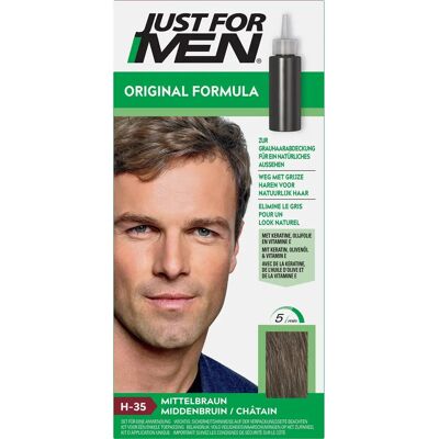 Just For Men Hair Colour H35 Medium Brown - Targets Grey Hair, Lasts 6 Weeks, Easy 5-Minute Application Just For Men Hair Colour H35 Medium Brown - Targets Grey Hair, Lasts 6 Weeks, Easy 5-Minute Application