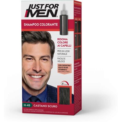 Just For Men H-45 Colore Capelli Castano Scuro - Tinta per capelli Just For Men H-45 Colore Capelli Castano Scuro - Tinta per capelli