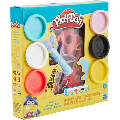 Hasbro Play-Doh Forme Animali Assortite - 6 Vasetti di Pasta Modellabile e Stampini per Bambini Hasbro Play-Doh Forme Animali Assortite - 6 Vasetti di Pasta Modellabile e Stampini per Bambini