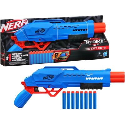 Hasbro Nerf Alpha Strike Big Cat DB2 Blaster avec 8 Fléchettes en Caoutchouc - Publicité Hasbro Nerf Alpha Strike Big Cat DB2 Blaster avec 8 Fléchettes en Caoutchouc - Publicité