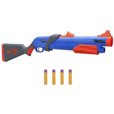 Arma de Brinquedo Nerf F0318EU4 - Ação de Bombeamento Fortnite - 4 Dardos Nerf Mega Arma de Brinquedo Nerf F0318EU4 - Ação de Bombeamento Fortnite - 4 Dardos Nerf Mega