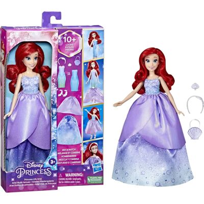 Lalka Disney Princess F46245X0 - Akcesoria inspirowane morzem - 10 zestawów ubrań - 3+ Lalka Disney Princess F46245X0 - Akcesoria inspirowane morzem - 10 zestawów ubrań - 3+