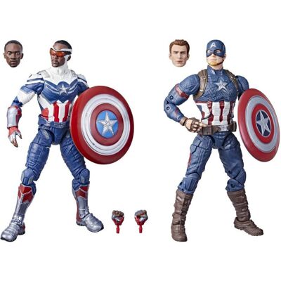 Hasbro Marvel Legends Pack di 2 Captain America - Action Figures Hasbro Marvel Legends Pack di 2 Captain America - Action Figures