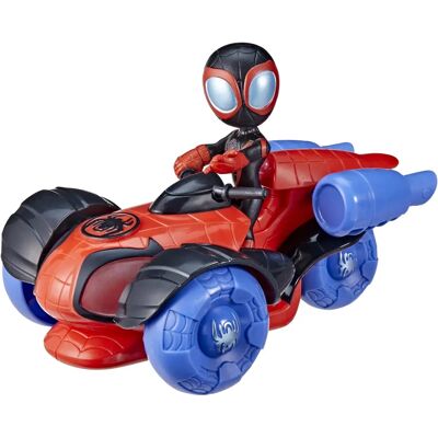 Hasbro Marvel Spidey i jego niesamowici przyjaciele Glow Tech Techno Racer - Zabawka pojazd Hasbro Marvel Spidey i jego niesamowici przyjaciele Glow Tech Techno Racer - Zabawka pojazd