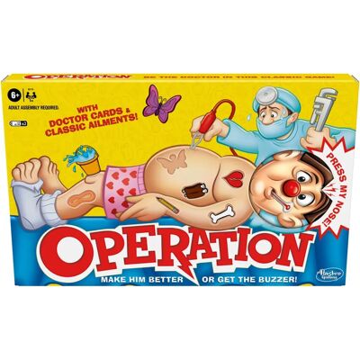 Jeu d'opération classique de Hasbro - Jeu de société multicolore - Publicité Jeu d'opération classique de Hasbro - Jeu de société multicolore - Publicité