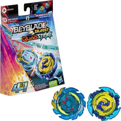 Hasbro Beyblade Burst QuadStrike Pack Komet Helios Tidal Pandora - Publicité Hasbro Beyblade Burst QuadStrike Pack Komet Helios Tidal Pandora - Publicité