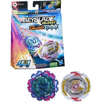 Hasbro Beyblade Burst QuadDrive - Ambush Achilles A8, Gambit Dragon D8 - Tópia giratória Hasbro Beyblade Burst QuadDrive - Ambush Achilles A8, Gambit Dragon D8 - Tópia giratória