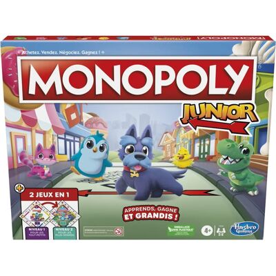 Monopoly Junior - Jeu de société pour enfants - 2-en-1 - Publicité Monopoly Junior - Jeu de société pour enfants - 2-en-1 - Publicité