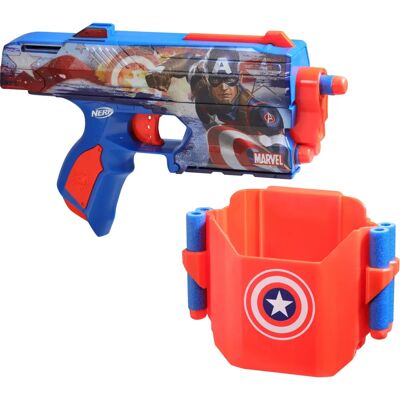 Hasbro Nerf : Marvel - Captain America Lance-pièces - Publicité Hasbro Nerf : Marvel - Captain America Lance-pièces - Publicité
