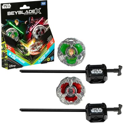 Hasbro Beyblade X - Luke Skywalker 4-80B (Αντοχή) εναντίον Darth Vader 4-60B (Ισορροπία) Παιχνίδι - Παιχνίδι Hasbro Beyblade X - Luke Skywalker 4-80B (Αντοχή) εναντίον Darth Vader 4-60B (Ισορροπία) Παιχνίδι - Παιχνίδι