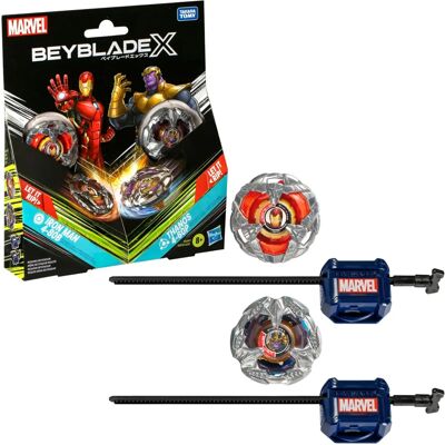 Hasbro Beyblade X - Jouet pour enfants Iron Man 4-80B & Thanos 4-60P - Top de Combat Hasbro Beyblade X - Jouet pour enfants Iron Man 4-80B & Thanos 4-60P - Top de Combat