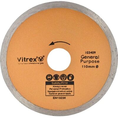 Vitrex VIT103409 Diamond Blade 110mm - Diamond Blade, Ceramic Cutting, 110mm Diameter Vitrex VIT103409 Diamond Blade 110mm - Diamond Blade, Ceramic Cutting, 110mm Diameter
