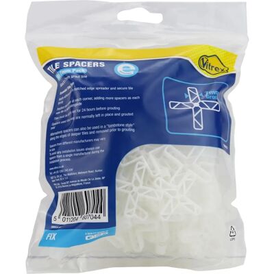 Vitrex - Écarteurs de carrelage essentiels 7mm Pack de 100 - Publicité Vitrex - Écarteurs de carrelage essentiels 7mm Pack de 100 - Publicité