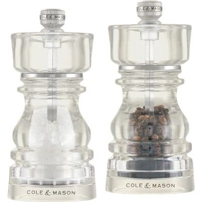 Cole & Mason London Acryl Salz- und Pfeffermühle-Set - Lebensmittelmühle Cole & Mason London Acryl Salz- und Pfeffermühle-Set - Lebensmittelmühle