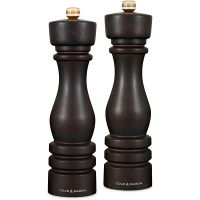 Cole & Mason London 22cm Chocolate Wood Gift Set - Salt & Pepper Mill Cole & Mason London 22cm Chocolate Wood Gift Set - Salt & Pepper Mill