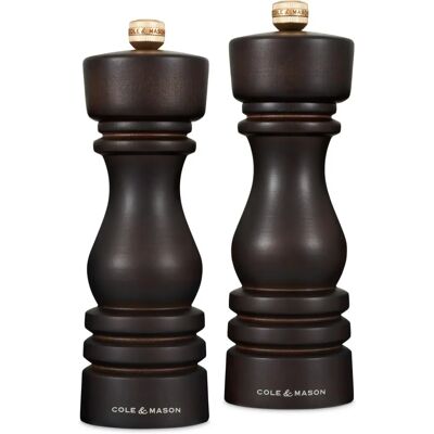 Cole & Mason London 18cm Schokoladenholz Salz- & Pfeffermühle - Set Cole & Mason London 18cm Schokoladenholz Salz- & Pfeffermühle - Set