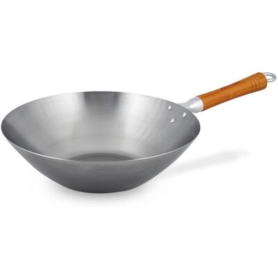 Ken Hom Wok Classic Koolstofstaal 32cm - Roerbakpan voor Inductie Ken Hom Wok Classic Koolstofstaal 32cm - Roerbakpan voor Inductie