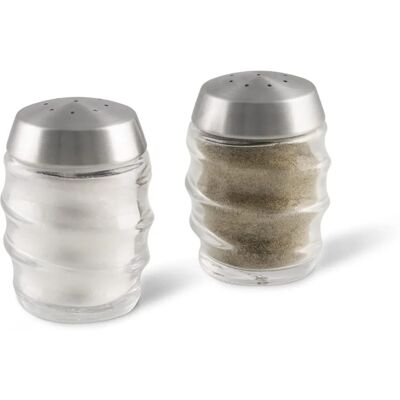 Cole & Mason Bray Saliera e Pepiera - Vetro e Acciaio Inox - 7cm Cole & Mason Bray Saliera e Pepiera - Vetro e Acciaio Inox - 7cm