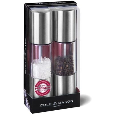 Cole & Mason Oslo Conjunto de Moedores de Sal e Pimenta - Aço Inoxidável & Acrílico Cole & Mason Oslo Conjunto de Moedores de Sal e Pimenta - Aço Inoxidável & Acrílico