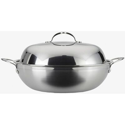 Hestan 31583 Probond 36cm Dækket Wok - Rustfrit Stål Hestan 31583 Probond 36cm Dækket Wok - Rustfrit Stål