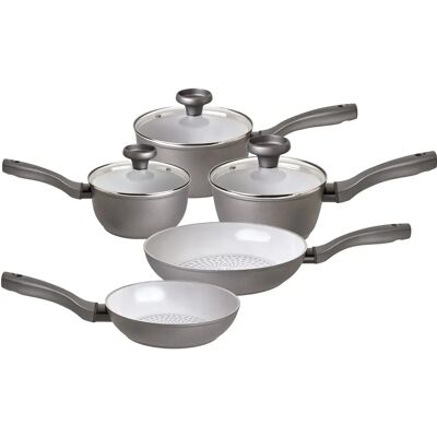 Set di 5 Pentole Eco-Friendly Prestige Earth con Coperchi in Vetro - Set di Pentole Set di 5 Pentole Eco-Friendly Prestige Earth con Coperchi in Vetro - Set di Pentole