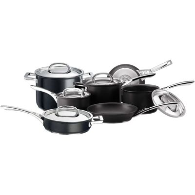 Circulon Infinite Cookware Set - 7 Piece Black Aluminum Non-Stick Induction Oven Safe Circulon Infinite Cookware Set - 7 Piece Black Aluminum Non-Stick Induction Oven Safe