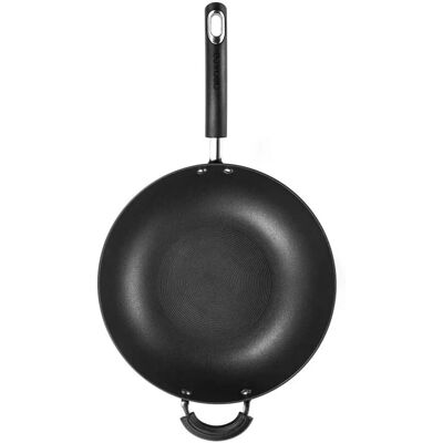 Circulon Total Stir Fry Pan with Helper Handle Black Hard Anodised Wok - 30 cm Circulon Total Stir Fry Pan with Helper Handle Black Hard Anodised Wok - 30 cm