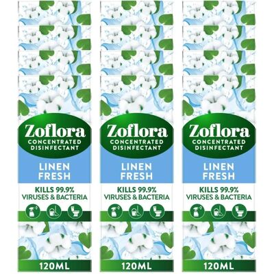 Zoflora - 3 in 1 Antibacterial Disinfectant X3 - Linen Fresh - 120ML Pack of 3 Zoflora - 3 in 1 Antibacterial Disinfectant X3 - Linen Fresh - 120ML Pack of 3
