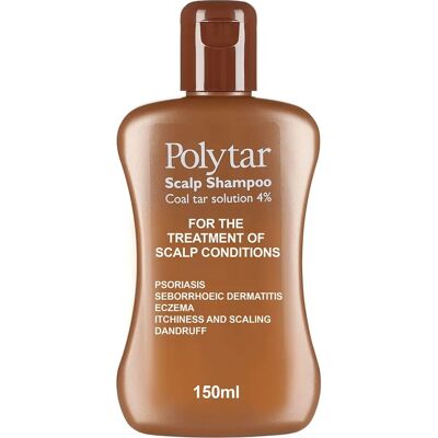 Polytar Coal Tar Scalp Solution 150ml - Medicated Shampoo for Psoriasis & Eczema Polytar Coal Tar Scalp Solution 150ml - Medicated Shampoo for Psoriasis & Eczema