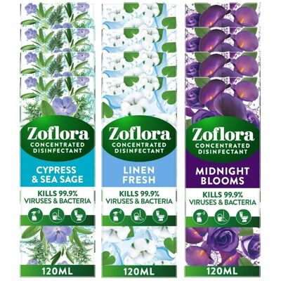 Zoflora - Multi-Purpose Concentrated Disinfectant - 12 x 120ml Zoflora - Multi-Purpose Concentrated Disinfectant - 12 x 120ml