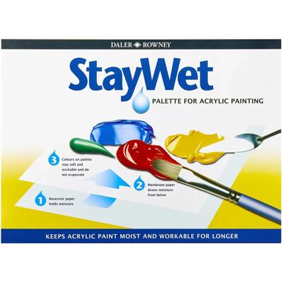 Palette Stay Wet Daler-Rowney - Petite, 32x23 cm - Palette pour acryliques Palette Stay Wet Daler-Rowney - Petite, 32x23 cm - Palette pour acryliques