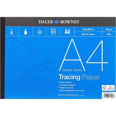 Daler-Rowney Daler Rowney Graphic Series Tracing Paper Pad - A4 60gsm Daler-Rowney Daler Rowney Graphic Series Tracing Paper Pad - A4 60gsm