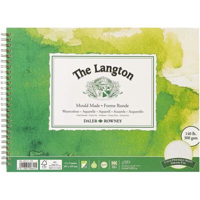 Daler-Rowney Langton 12x9in Watercolour Spiral Pad 300gsm - Watercolour Paper Daler-Rowney Langton 12x9in Watercolour Spiral Pad 300gsm - Watercolour Paper