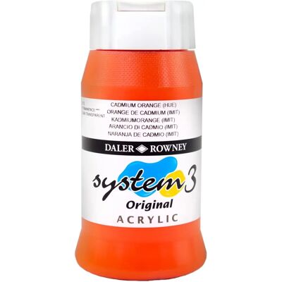 Daler-Rowney Daler Rowney System 3 Acrylic Paint - Cadmium Orange Hue - 500ml Daler-Rowney Daler Rowney System 3 Acrylic Paint - Cadmium Orange Hue - 500ml