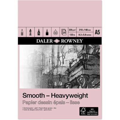 Daler-Rowney HeavyWeight Cartridge Gummed Pad A5 - Sketching Pad Daler-Rowney HeavyWeight Cartridge Gummed Pad A5 - Sketching Pad