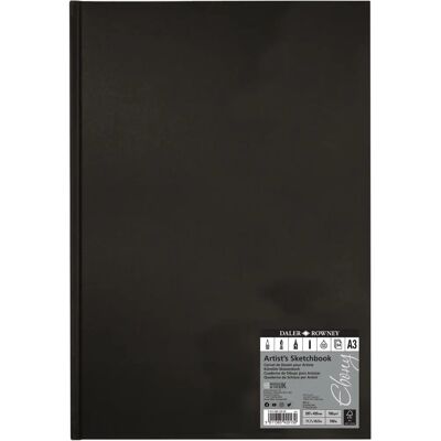 Daler-Rowney Carnet de croquis rigide Ebony A3 - 54 feuilles Daler-Rowney Carnet de croquis rigide Ebony A3 - 54 feuilles