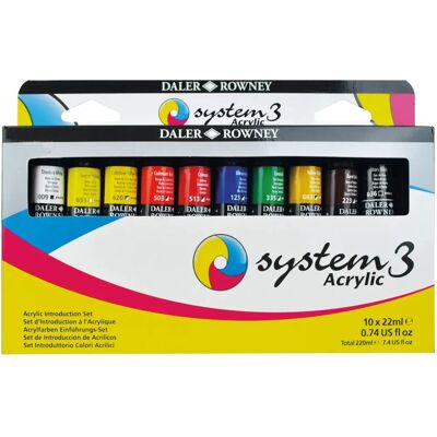 Daler-Rowney System3 Acrylfarben-Set - 10 Röhrchen Daler-Rowney System3 Acrylfarben-Set - 10 Röhrchen