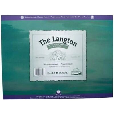 Daler-Rowney Langton Watercolour Cold Press Block - Watercolour Paper - 14x10in, 300gsm, White Sheets Daler-Rowney Langton Watercolour Cold Press Block - Watercolour Paper - 14x10in, 300gsm, White Sheets